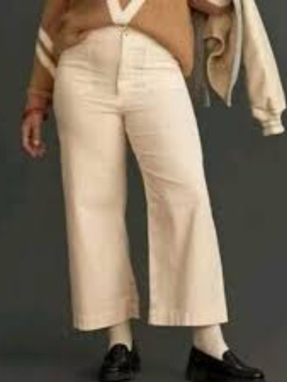 Anthropologie Cream Maeve The Colette High Waisted Wide-Leg 34